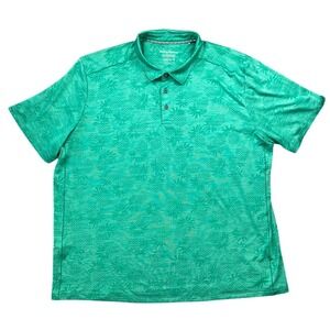 Tommy Bahama IslandZone Polo Mens XXXL‎ Green Pineapple Print Short Sleeve Shirt